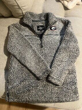 Boxercraft Women's Gray Georgia Bulldogs Sherpa Super Soft Quarter-Zip Pullover